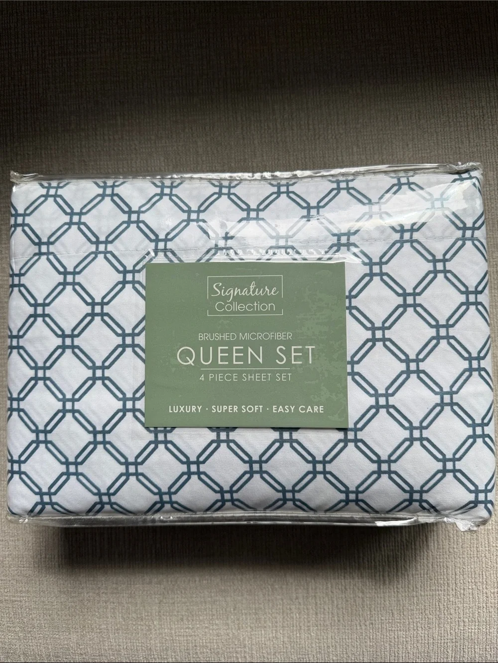 Signature Collection Hansen Blue Queen Sheet Set - Brushed Microfiber